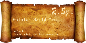 Reinicz Szilárd névjegykártya